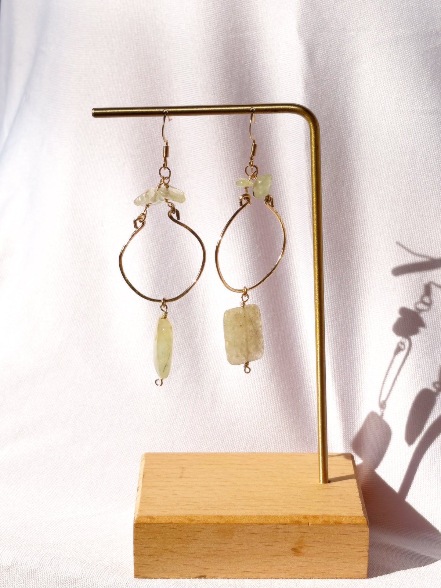 Prehnite Gold Earrings
