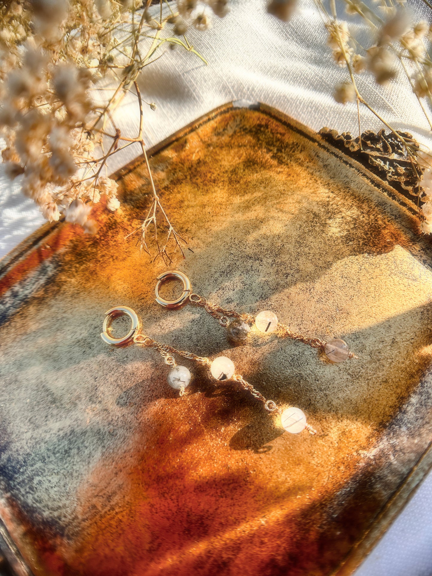 Black Rutilated Quartz Earrings