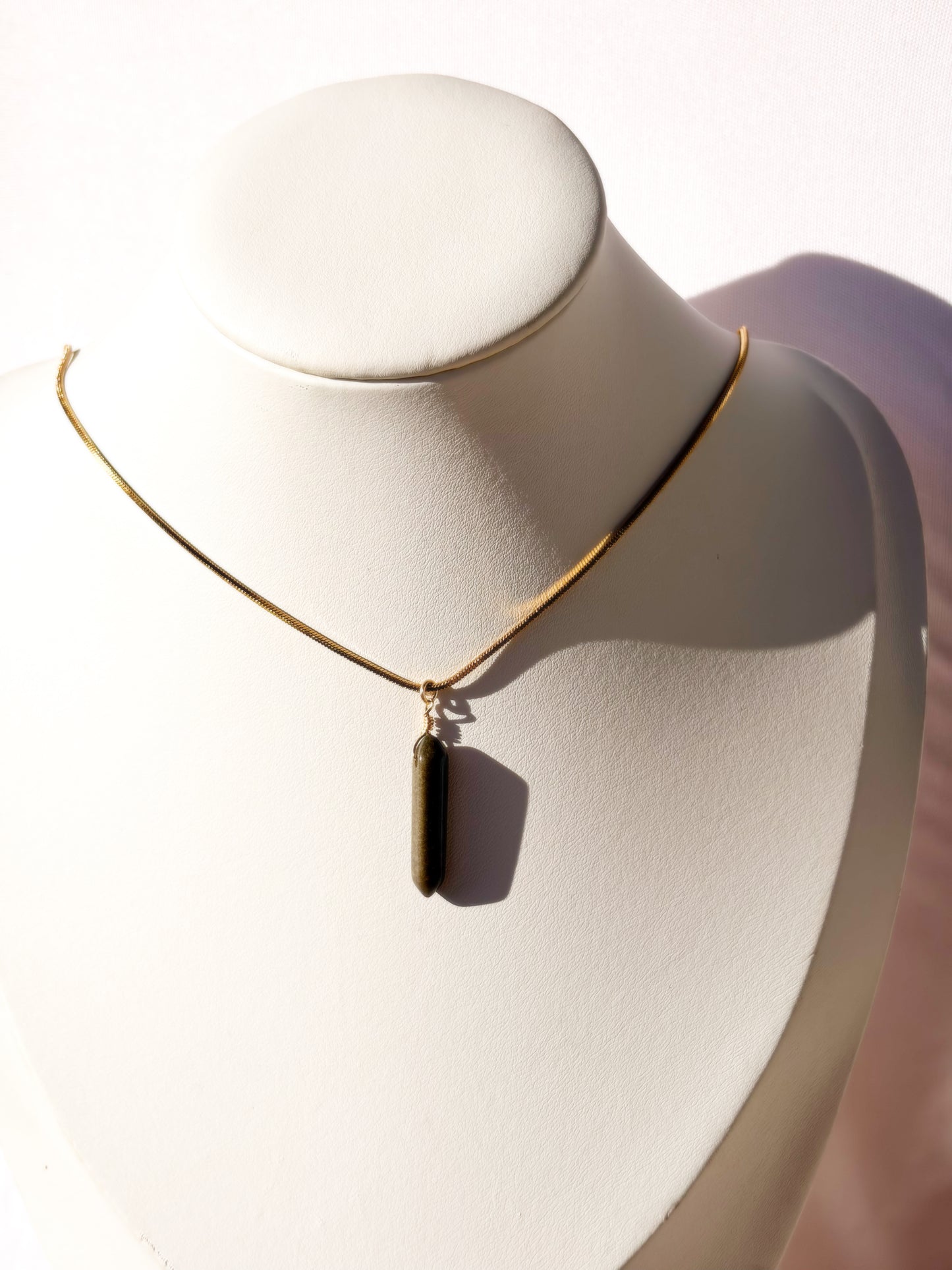 Gold Sheen Obsidian Necklace