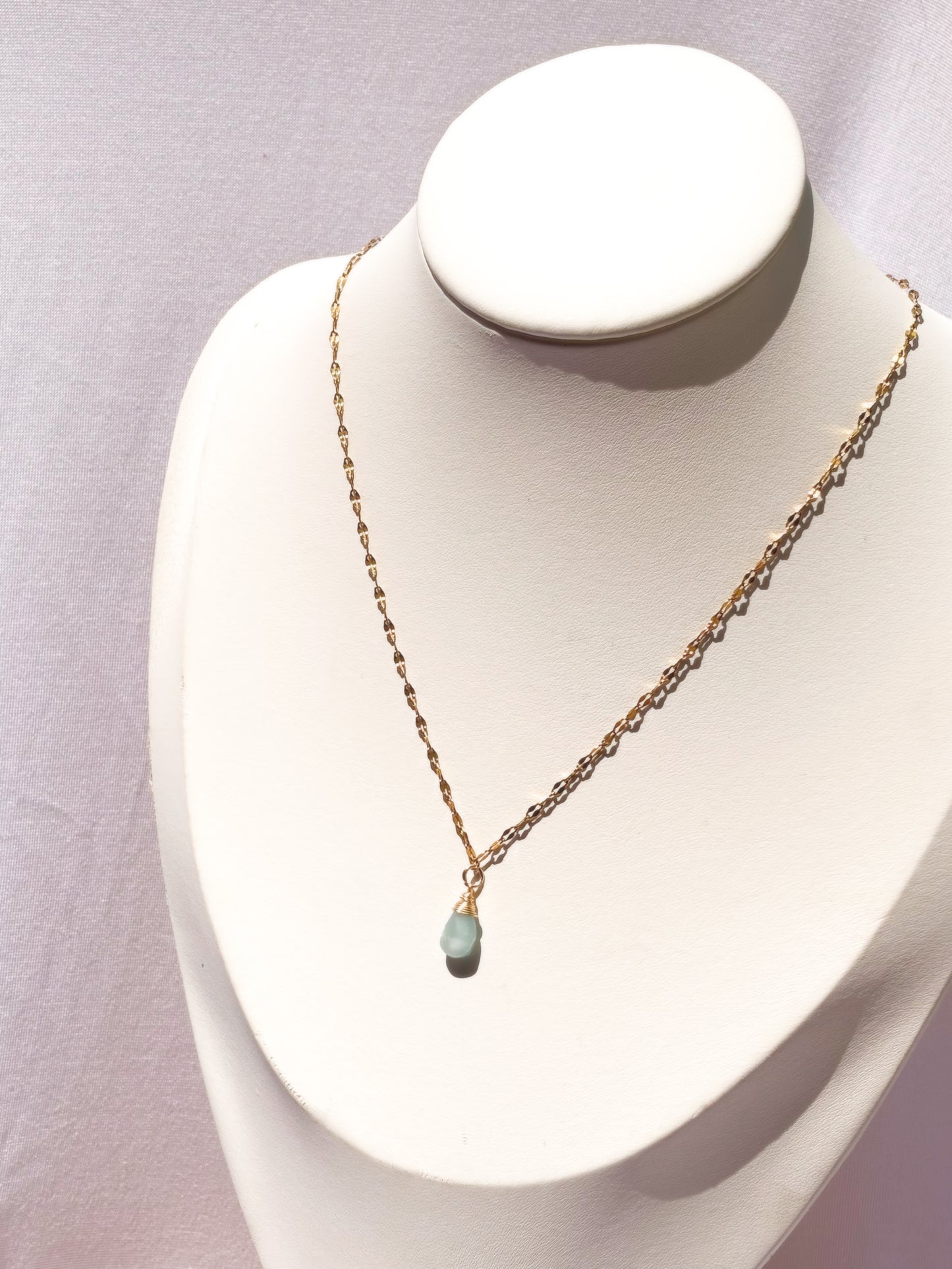 Gold Larimar Pendant Necklace