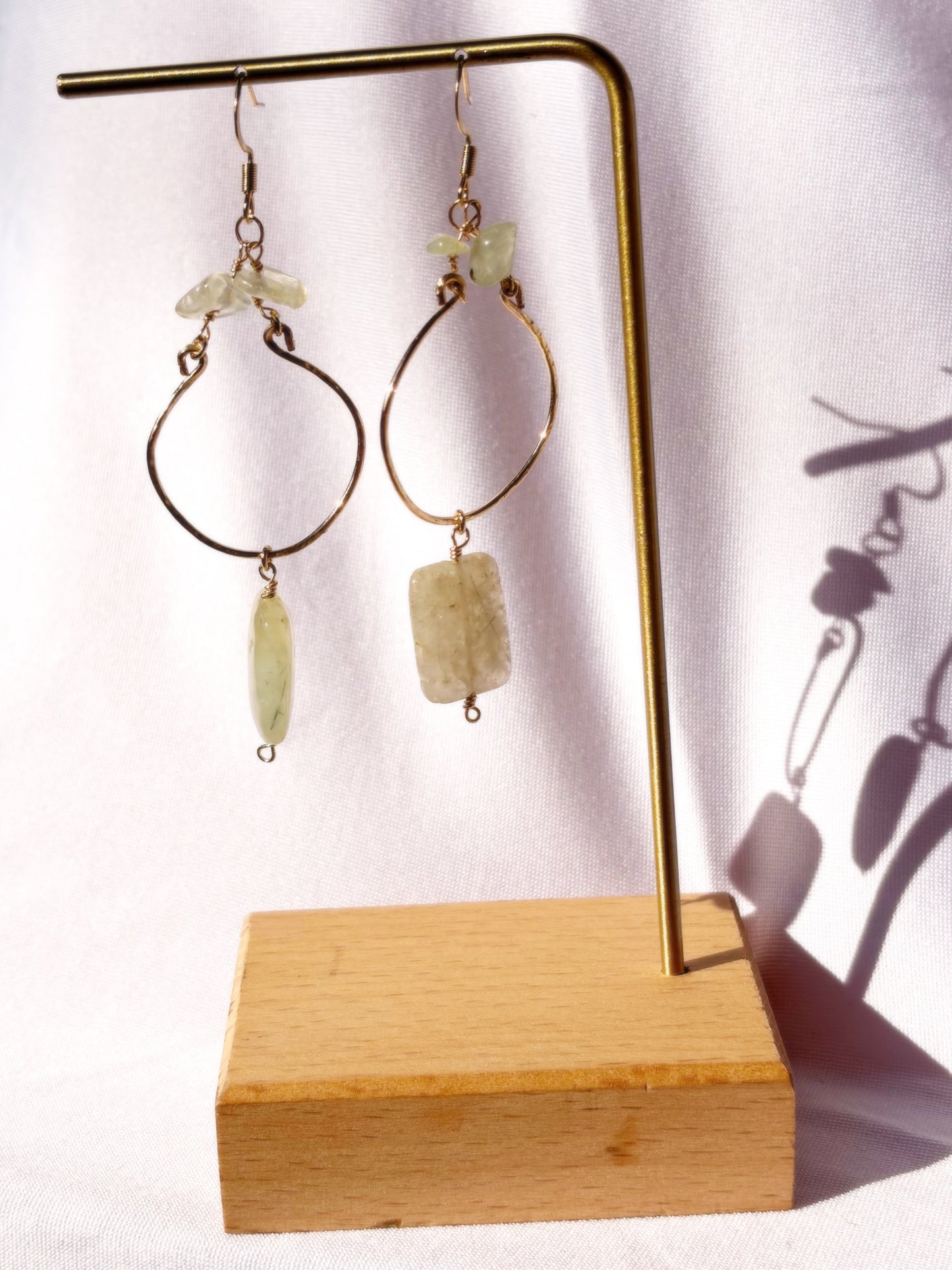 Prehnite Gold Earrings