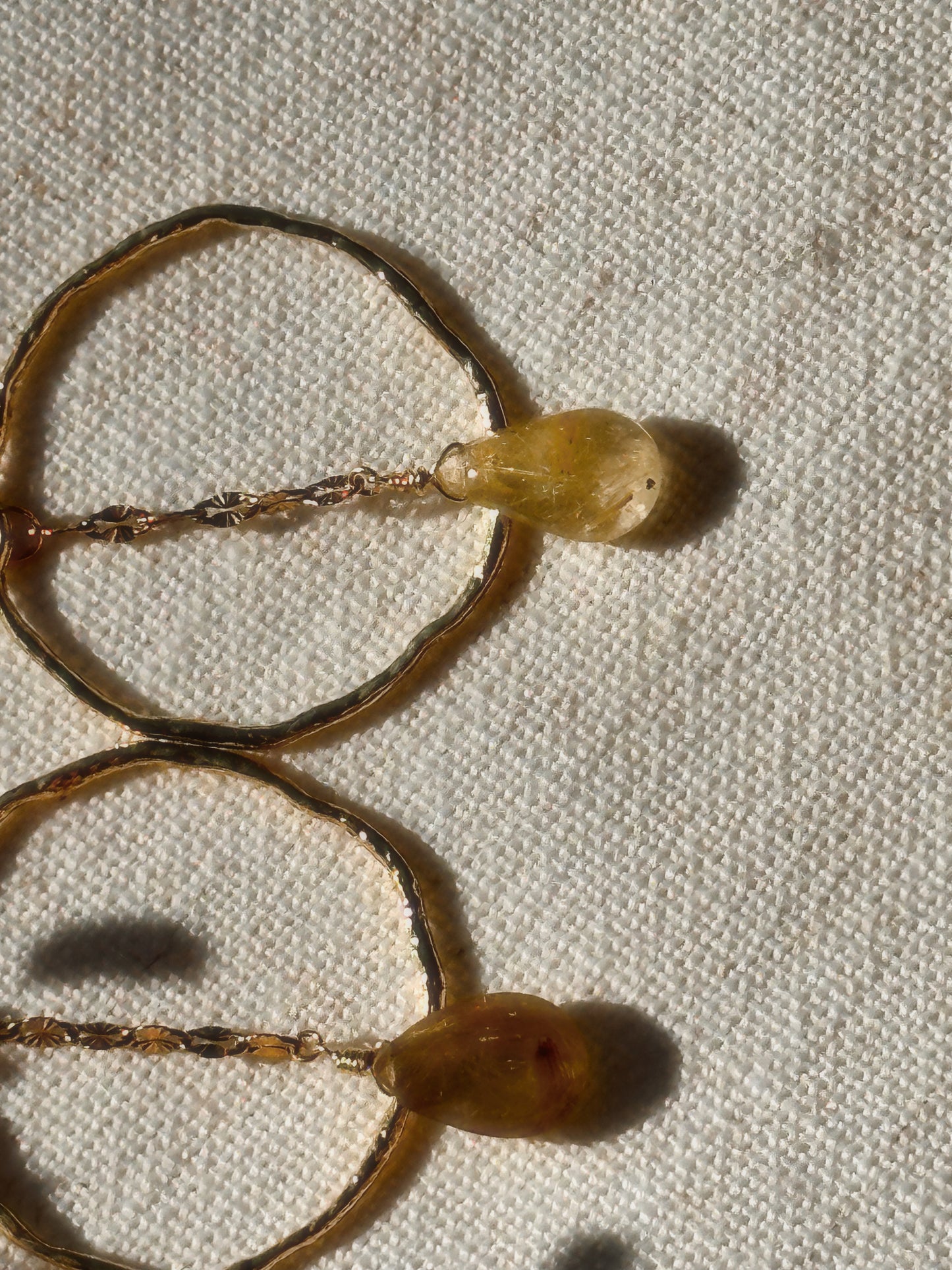 Golden Rutilated Quartz Hoopies