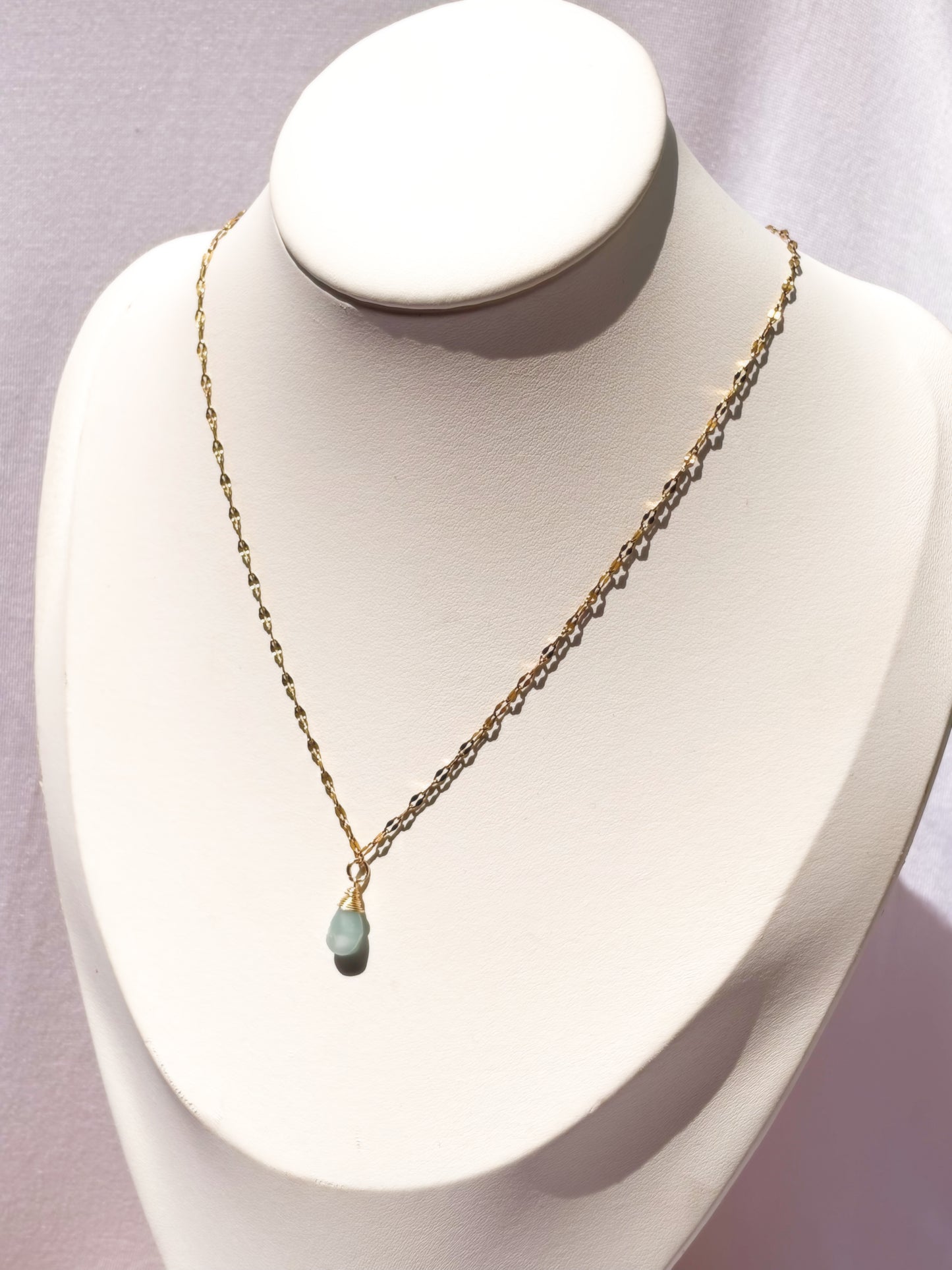 Gold Larimar Pendant Necklace