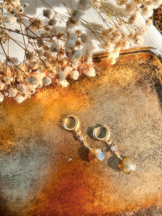Labradorite Huggies