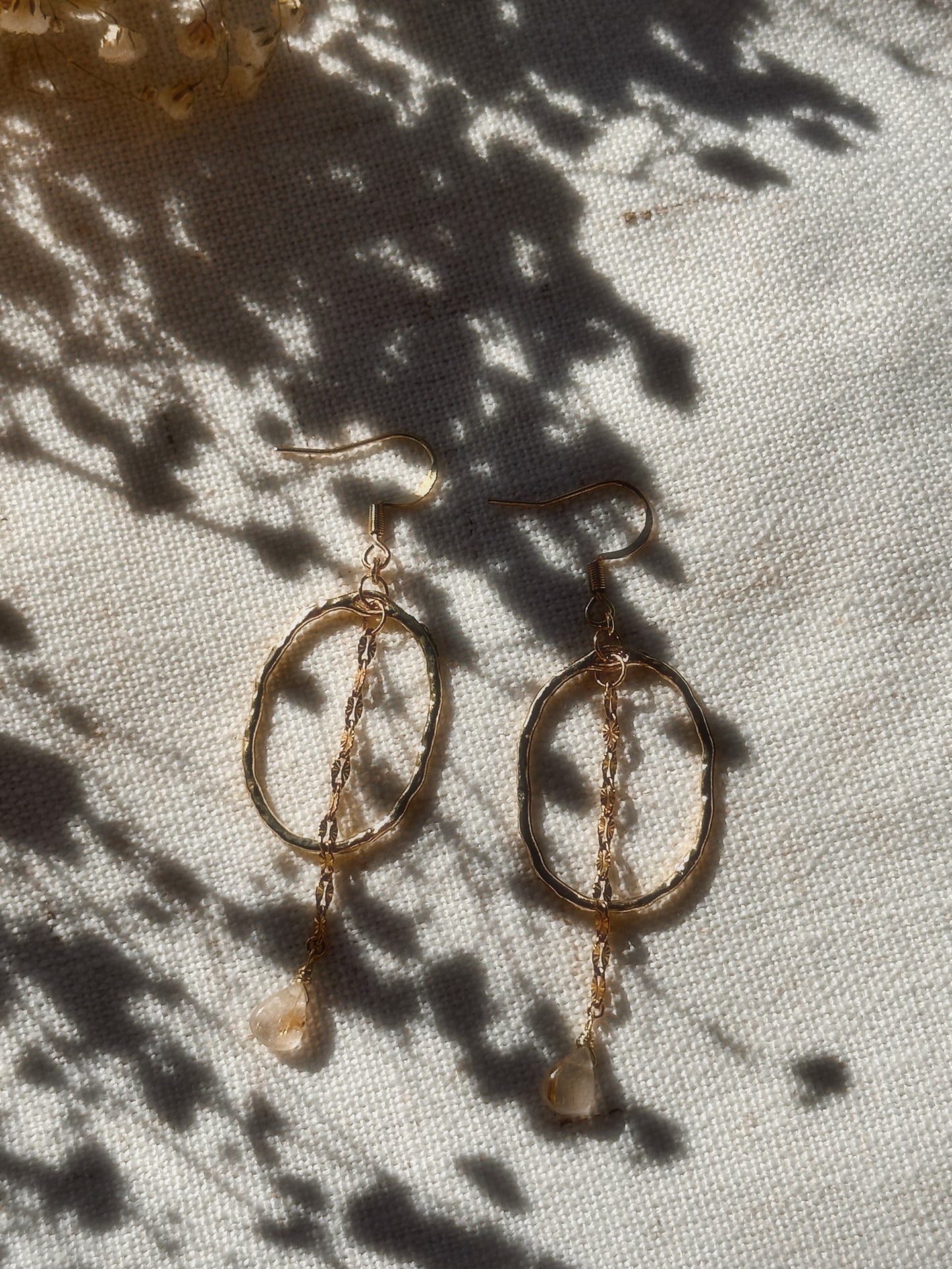 Golden Rutilated Quartz Hoopies