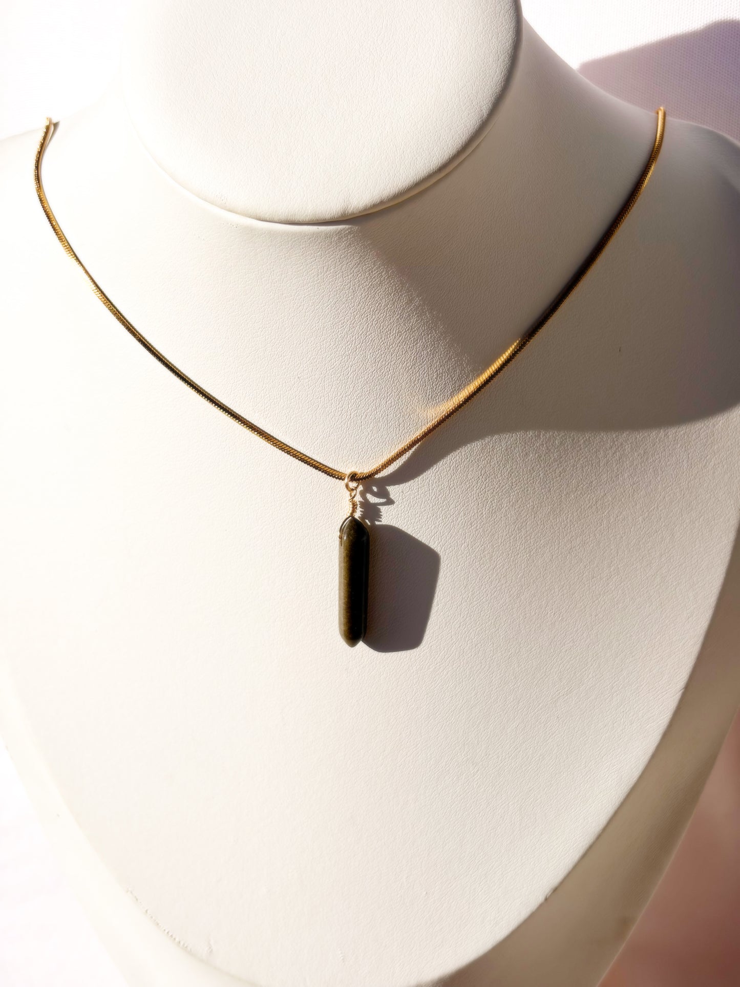 Gold Sheen Obsidian Necklace
