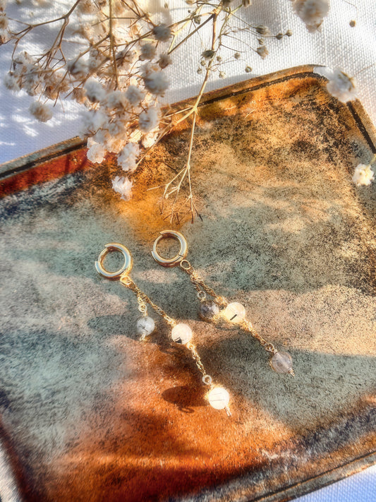 Black Rutilated Quartz Earrings
